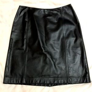 100% Black leather Loft skirt